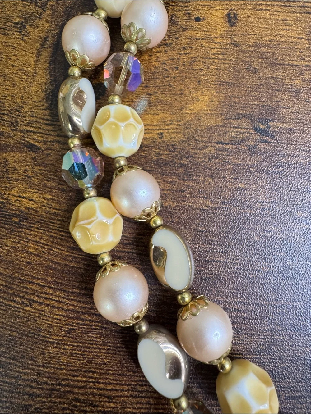 Boucher LeC Le Couturier Vintage Necklace Beaded Double Strand AB Crystal 1960’s - Picture 9 of 16